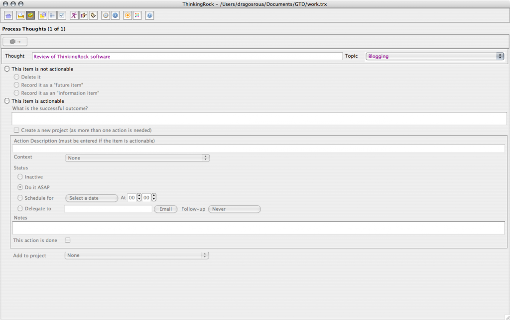 thinkingrock-processing-screen